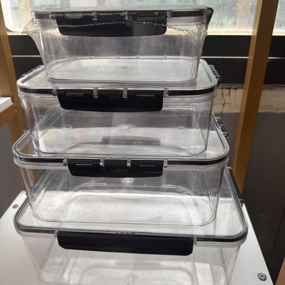 Tanque de almacenamiento transparente cuadrado caja de almacenamiento de alimentos granos de cocina frutas secas gruesas almacenamiento tanque de sellado image 11