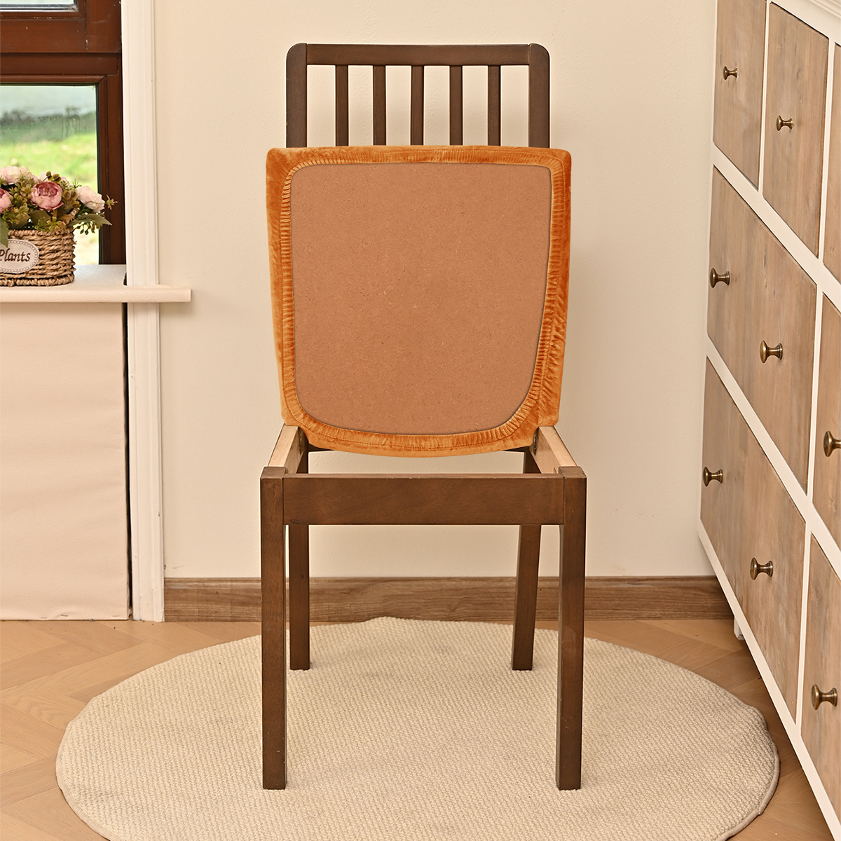 Transfronterizo color sólido elástico plata fox lana cubierta de banco polvo cubierta de taburete general cubierta de cojín de hotel TEMU