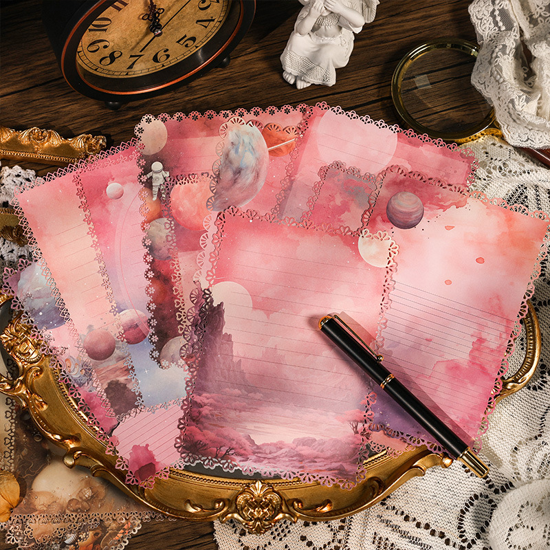 Fantasía aventura serie retro hueco frontera material papel DIY diario decoración base material estilo retro carta papel