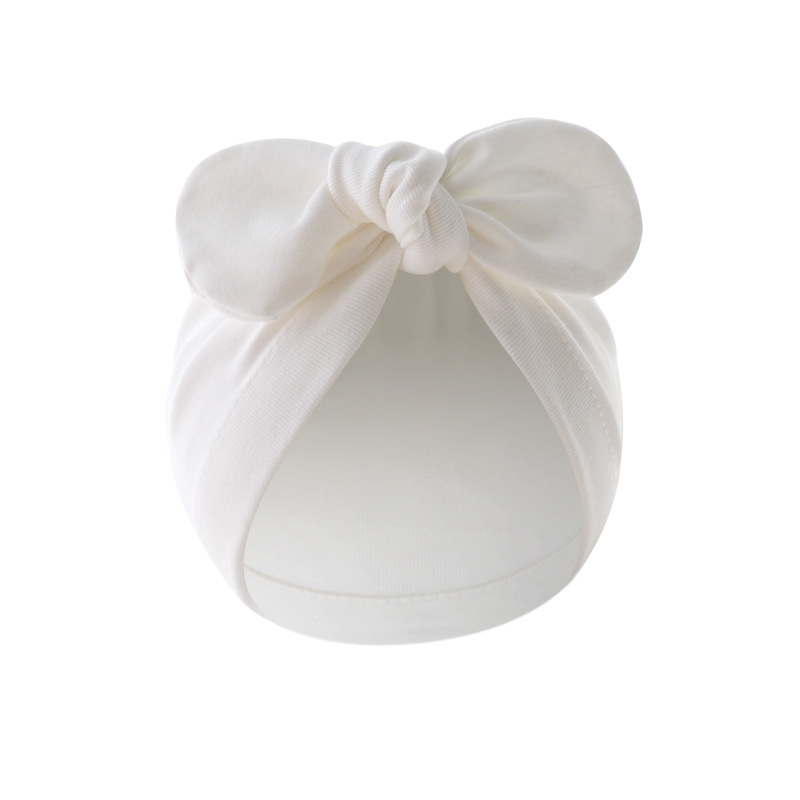 Baby Girl's Baby Boy's Simple Style Solid Color Bow Knot Baby Hat display picture 13