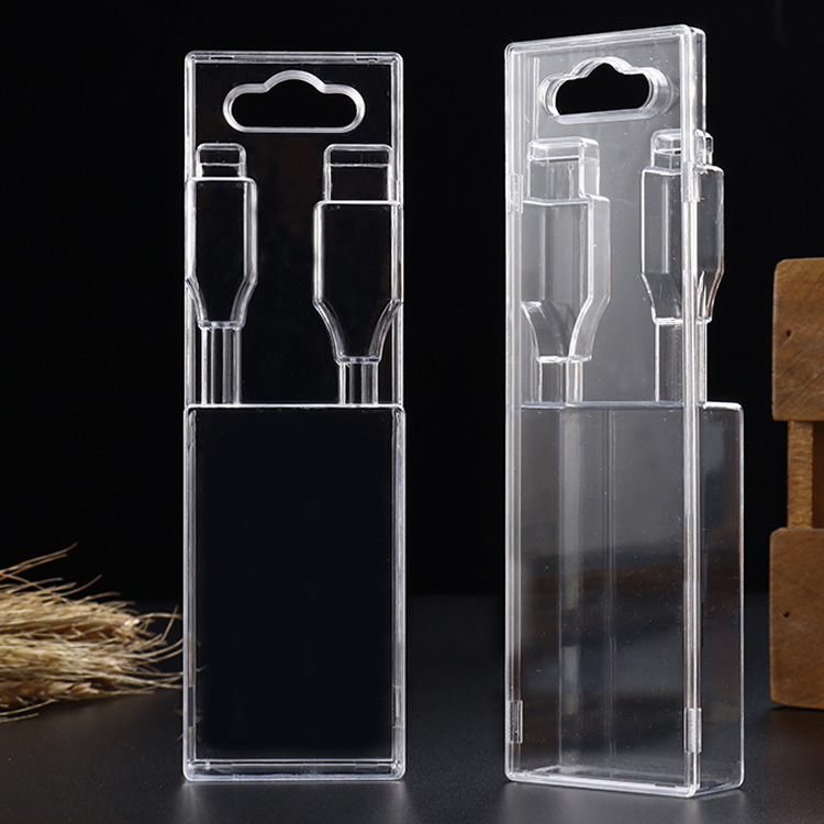 数据线水晶盒包装跨境电商高档塑料盒子方形透明高档包装