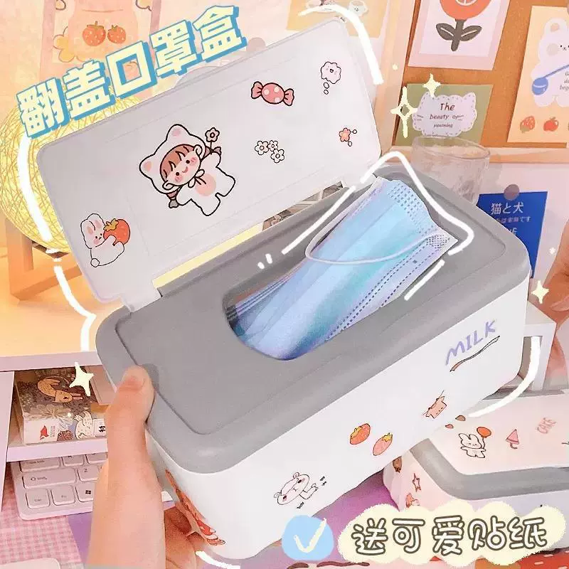 Medical mask, capacious storage box, wipes