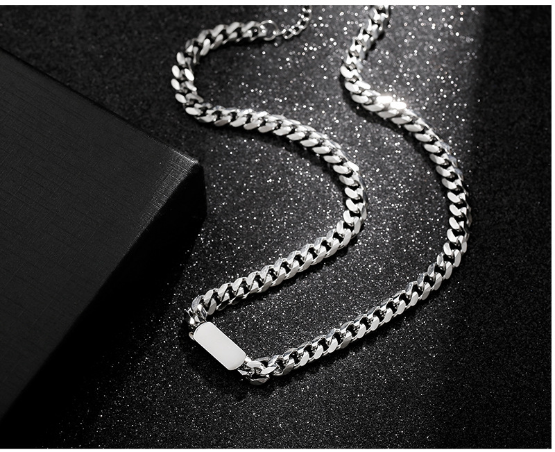 Hip-hop Solid Color Stainless Steel Chain Unisex Bracelets Necklace display picture 3