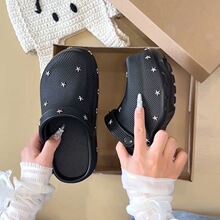 原创夏季新款休闲风星星厚底包头拖鞋女外穿懒人一脚蹬百搭凉拖鞋