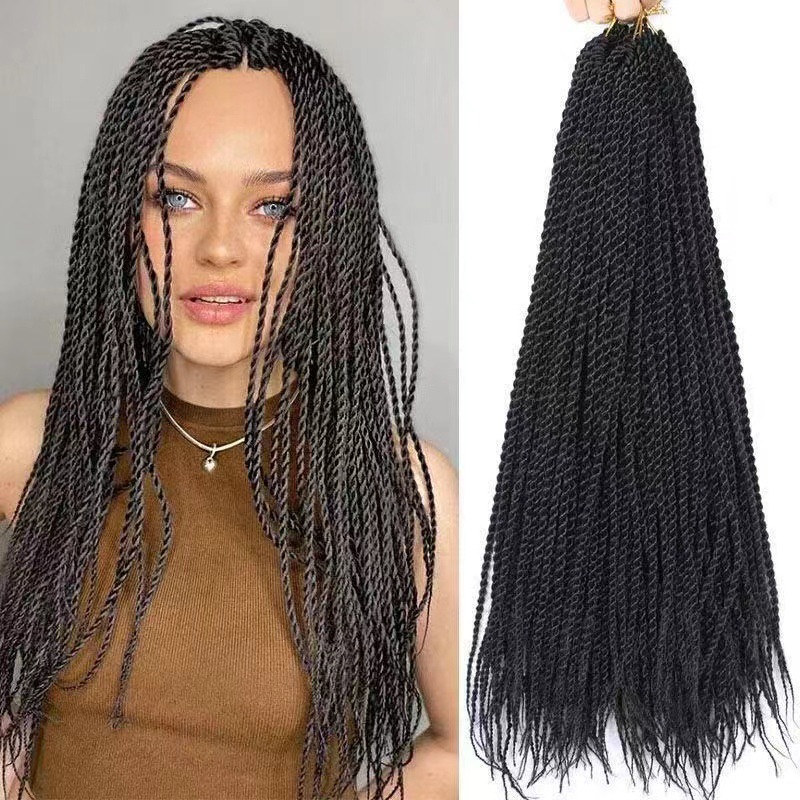 Comercio exterior África trenzas sucias Senegalese Twist Hair frotando dos hilos de pelucas trenzadas finas pelo de ganchillo