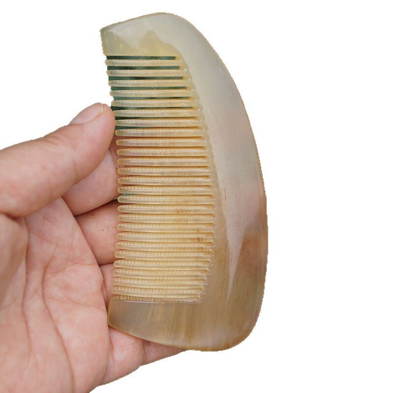 天然正品牛角梳子情人节加厚便携专用女梳密齿按摩梳刻字长发|undefined