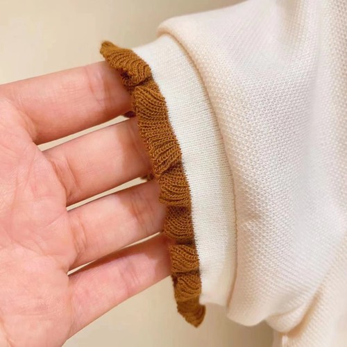 Girls suit dress summer dress cartoon bear label Polo collar double version princess two-piece set 95079