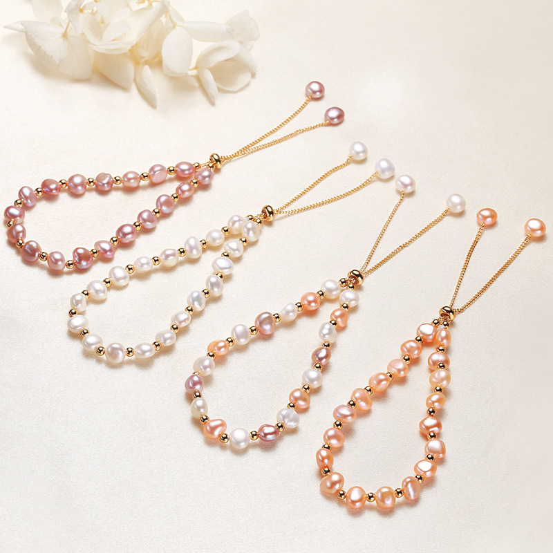 Zhuji Danshui Real Pearl Baroque Bracelet Women's Exquisite Fashion Pull-out Portable Bracelet to Send Girlfriend Wholesale Supply