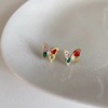 Brand zirconium, silver needle, earrings, micro incrustation, silver 925 sample