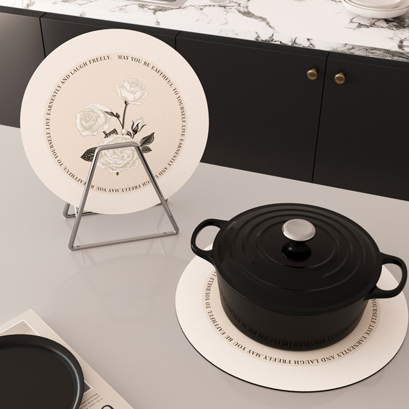 almohadilla de platos de comedor de alta resistencia al cojín de aislamiento térmico almohadilla de taza absorción de agua resistente a altas temperaturas almohadilla de platos domésticos almohadilla de mesa de comedor libre de lavado