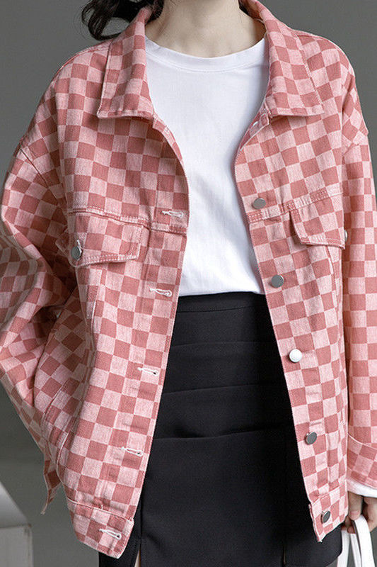 粉色牛仔外套女设计感小众超火春秋薄款年新款宽松夹克潮