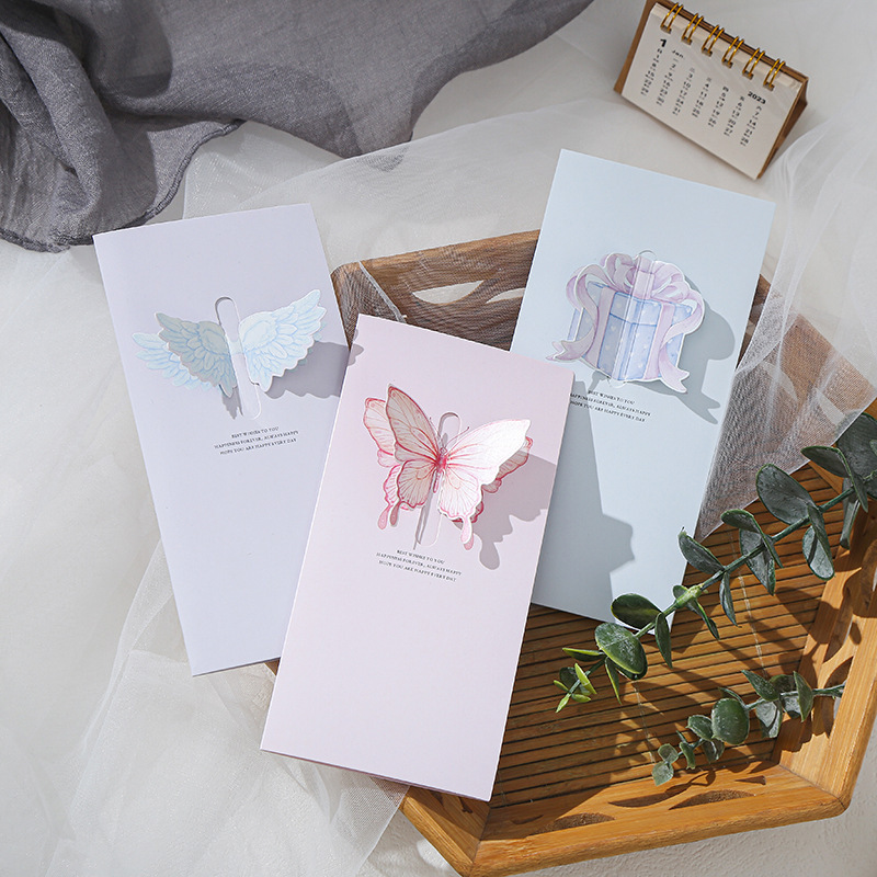 Tri-fold three-dimensional bow ins hollow greeting card flower shop gift shop Christmas Valentine's Day gift card