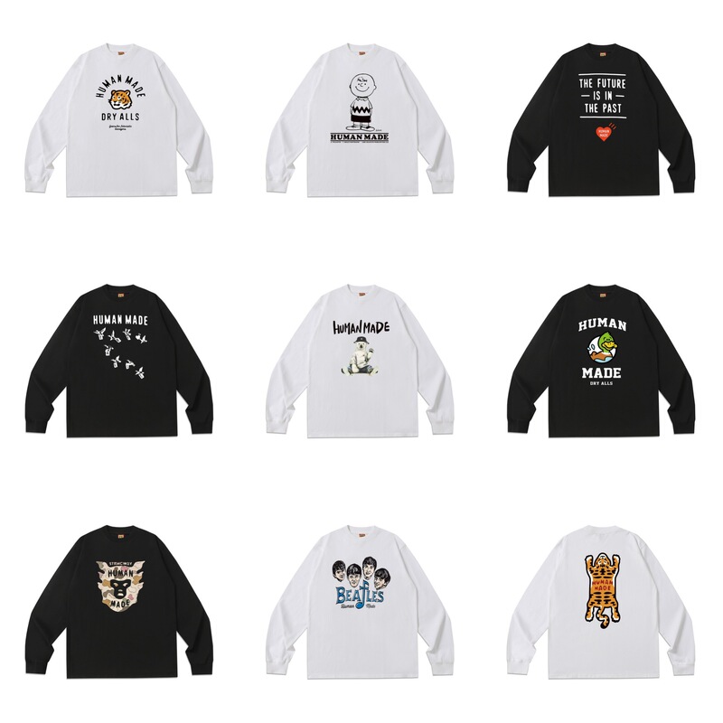 In-Stock [Heavyweight Base Layer] Japanese Trendy Brand Hm Autumn and Winter Long-Sleeve T-Shirt Loose Casual Couple Base Shirt