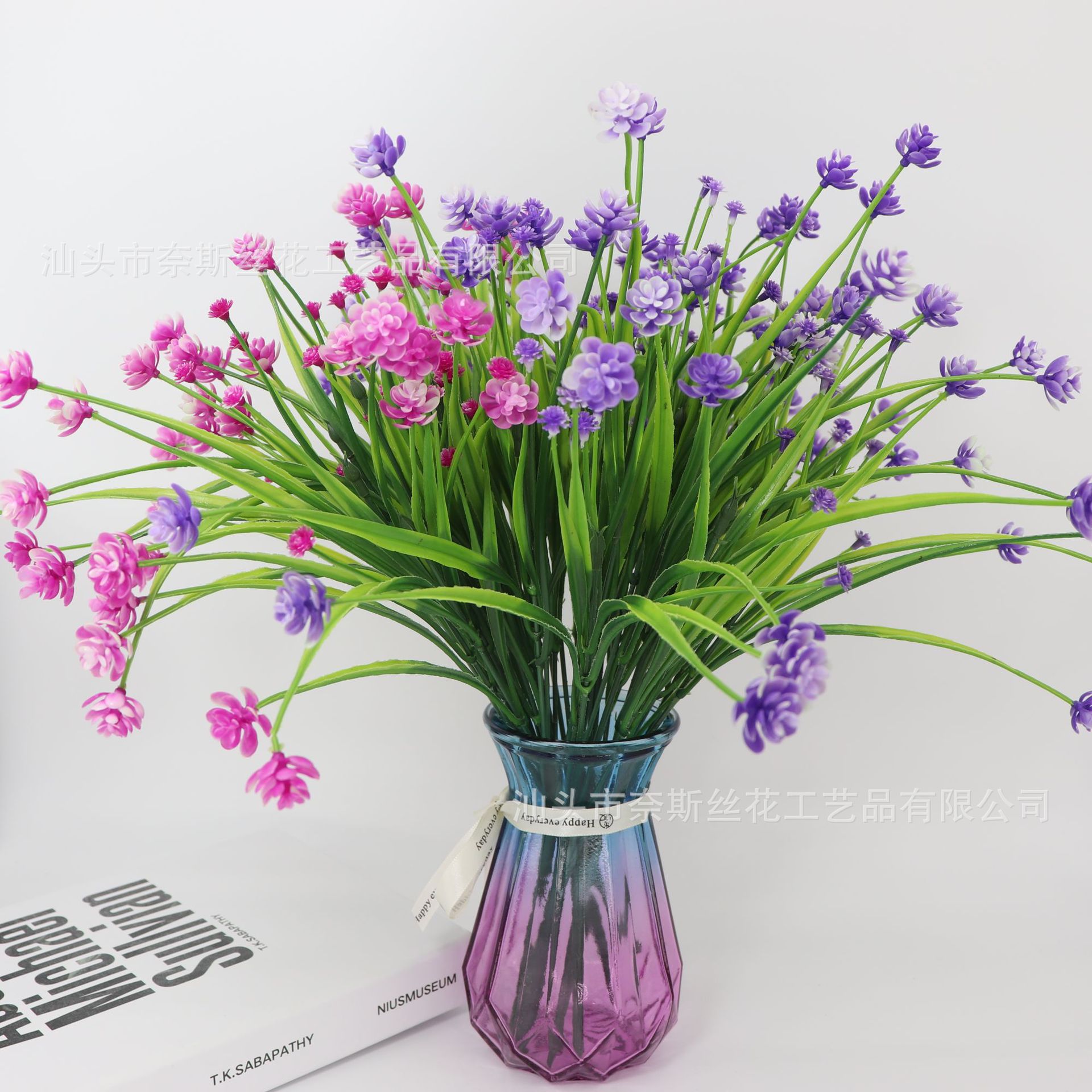 Planta verde artificial transfronteriza 7 Tenedor Hierba de primavera Camelia hierba de agua orquídea estrellado decoración de flores artificiales arreglo de flores en maceta