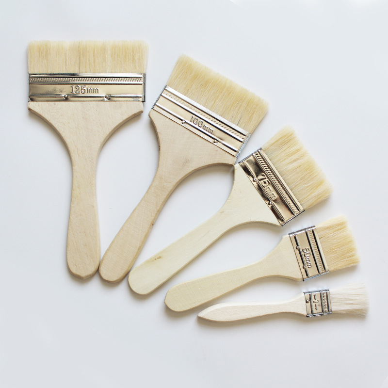 Fabricante al por mayor cepillo de lana cepillo de pintura cepillo de horneado cepillo de pintura mango de madera cepillo de pelo suave para barbacoa pintor