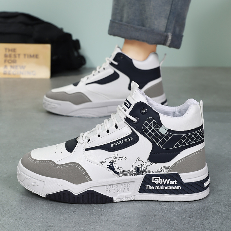 Zapatos de hombre 2024 nuevos zapatos de alta altura de verano para hombres de la universidad vientos zapatos de tendencia juvenil zapatos de skate universal image 5