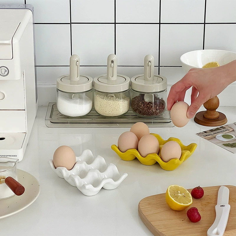 Керамическая подставка для яиц Mooney Ins с высокой ценностью, 6 отделений, в стиле влога, сетка для хранения, реквизит для фото, кухня