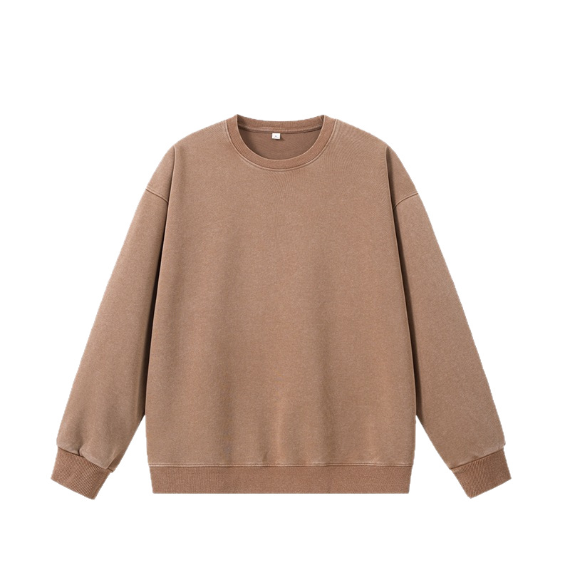 Vintage Washed Oversized Crewneck Sweatshirt - 330GSM Cotton Blend Drop Shoulder Unisex Pullover For Men & Women_voghion.com