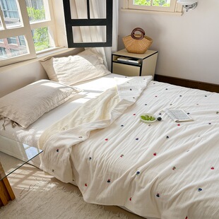 Yamano Whispering Xinjiang Cotton Quilt Skin-Friendly Breathable All Cotton Naked Sleeping Air Conditioning Quilt Single Double Summer Nap Quilt