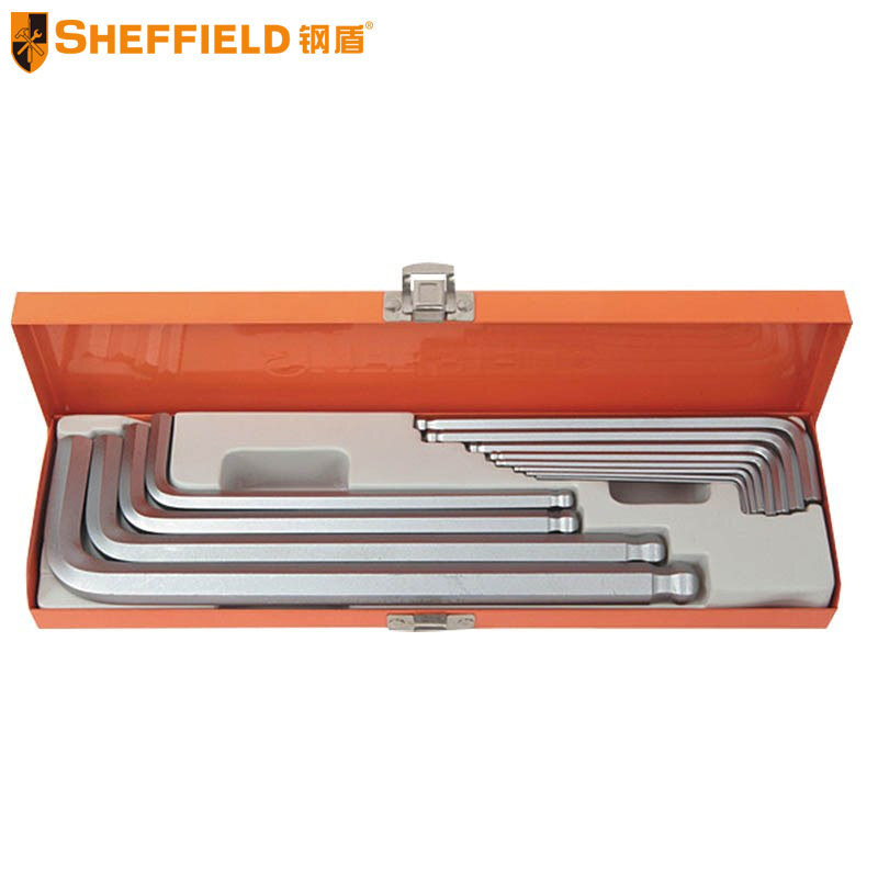 钢盾12件10件套公制长球头内六角扳手套装 S050024