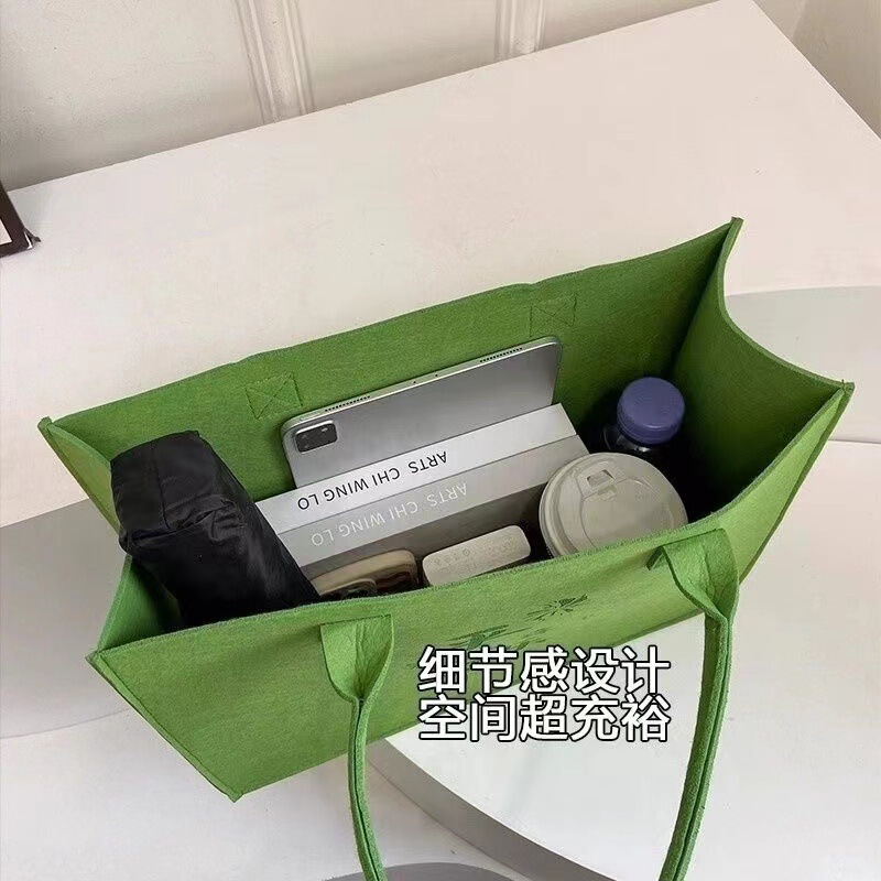 フェルトハンドバッグ、おしゃれでシンプルな通勤用フェルトバッグ、大容量のお土産バッグ、フェルトハンドバッグ|undefined