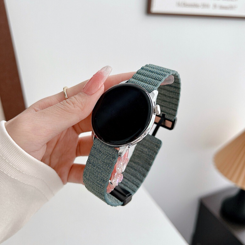 For Huawei GT5 Watchband Water Corrugated Leather Magnetic Watch4/3pro Sports Breathable Watch Wristband for Men and Women