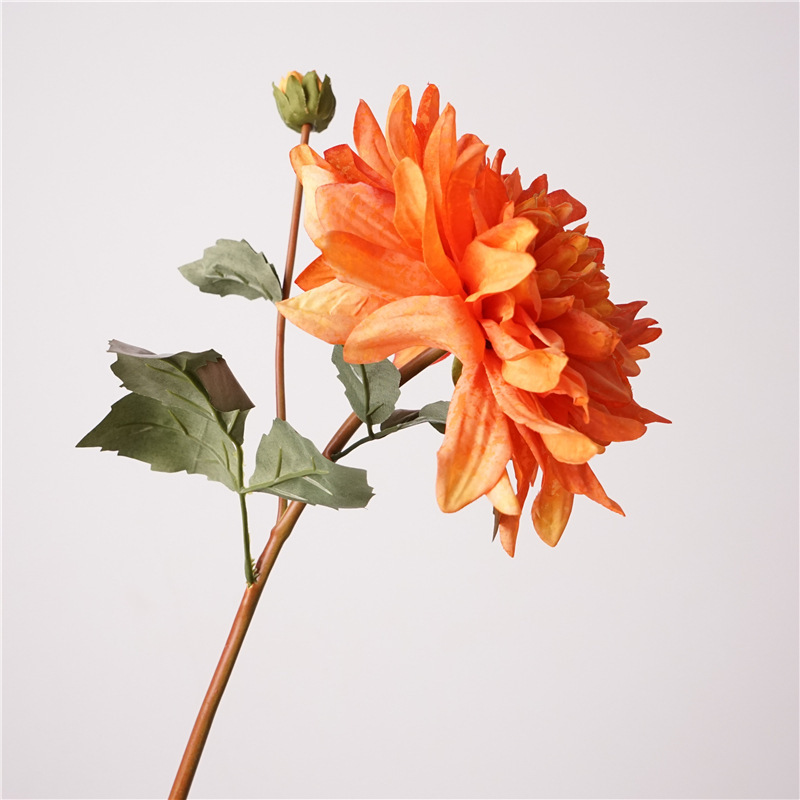 高品質模擬 2 ヘッドエルザダリア卸売結婚式の花エンジニアリング装飾シルクダリア造花アート|undefined