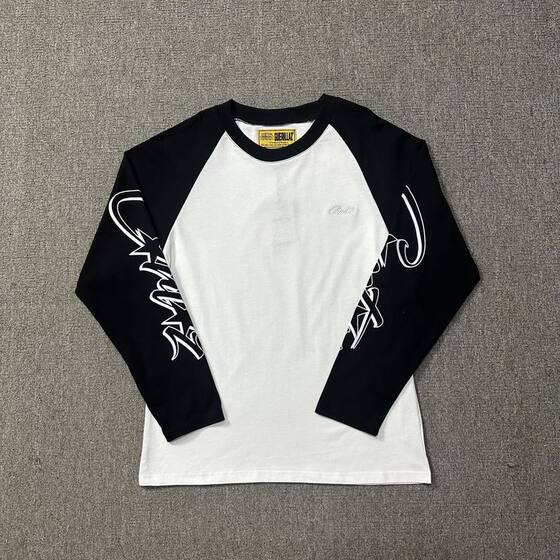 Cross-Border fashion brand CORTEIZ stitching Kirin arm printed long sleeve American retro casual loose Street hip hop T-shirt