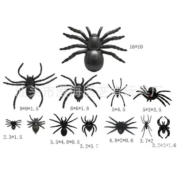 Cross-border plastic spider Halloween trick toy scare trick props simulation big spider new black fake spider