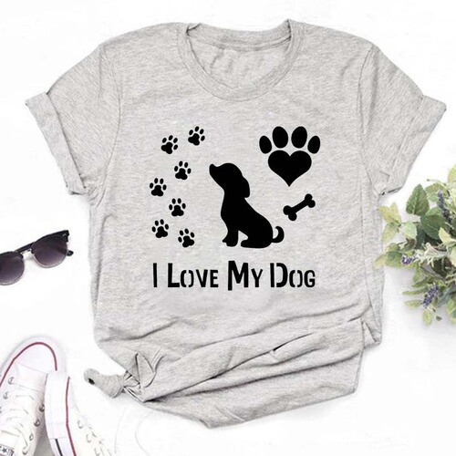 Fashionable Cute Cartoon Animal Paw Print T-shirt, Cartoon Style Women's Casual Short Sleeve Cute Base Shirt for Women