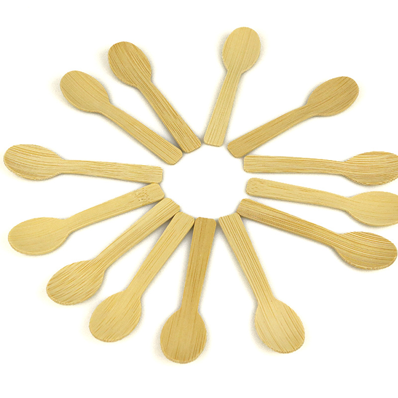 Cuchillo de bambú desechable cucharada de helado cucharada de 9 cm cucharada de bambú cucharada de pastel cucharada de horquilla