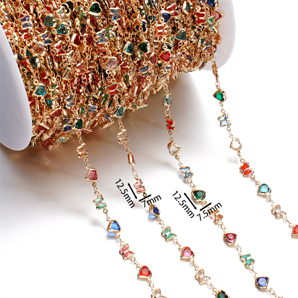 15g Weight Chain Jewelry Making Type 1 M Jewelry Making Size Glass Inlay Material DIY Jewelry Accessories, Bracelets, Necklace Classification 1 Roll Quantity Glass, Copper Material Bag, Colorful, Heart Shape, Butterfly Pattern Plating Design Casual, Simple Style Style 1 Roll Bag Colorful Heart Shape DIY Jewelry Accessories Bracelets Necklace Glass Copper Glass Casual Simple Style DIY Jewelry Accessories Bracelets Necklace 无