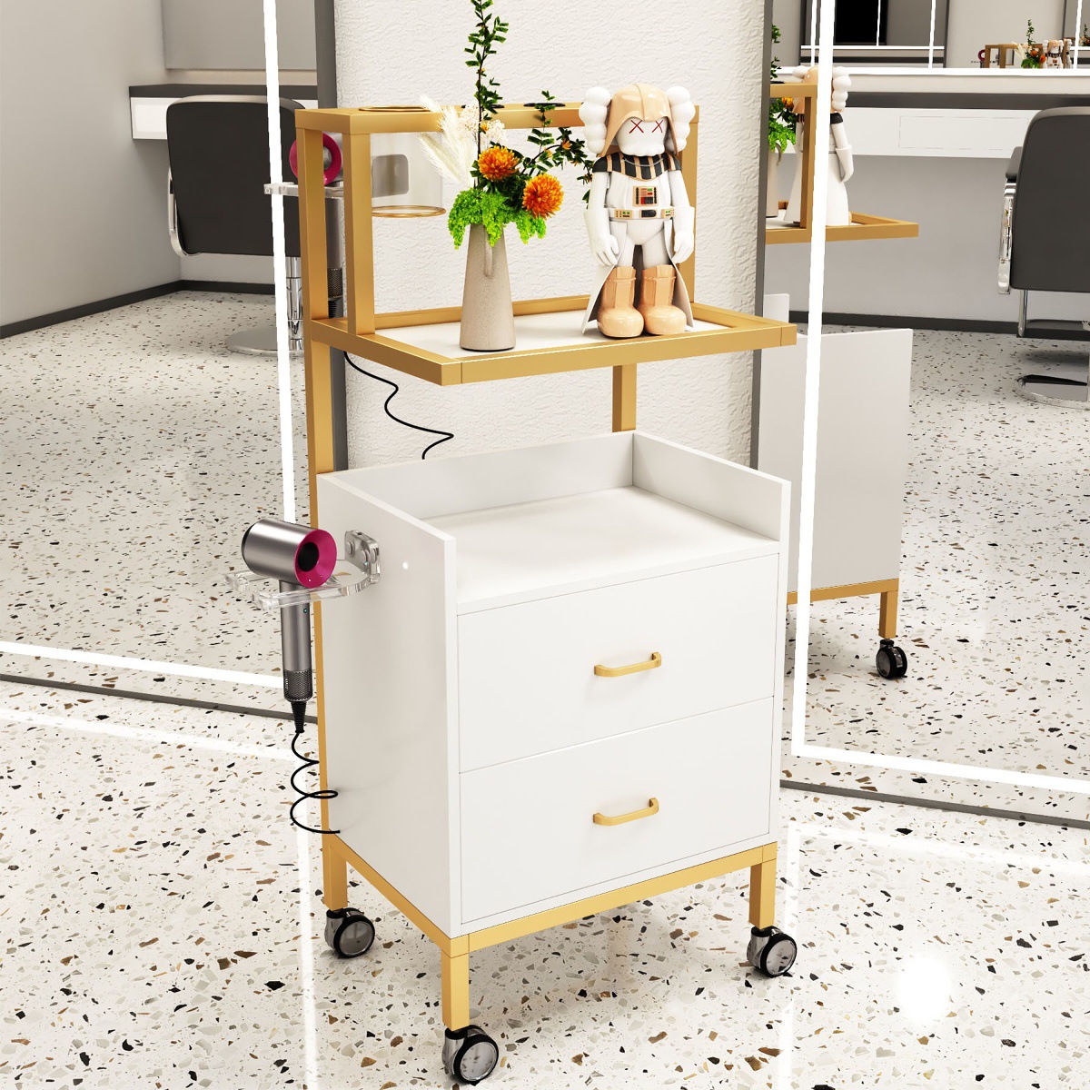 화이트 골드 프레임 공식 표준 구성 35x30x80cm