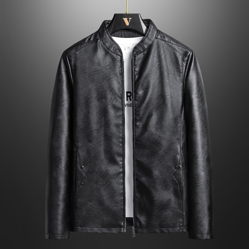 2024 autumn and winter men's leather clothing fashion PU leather jacket motorcycle style trendy plus size stand collar leather clothing cross-border foreign trade 2024 autumn and winter men's leather clothing fashion PU leather jacket motorcycle style trendy plus size stand collar leather clothing cross-border foreign trade