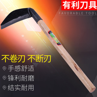 Agricultural Planting and Harvesting Knife, Gardening Mowing Wooden Handle Sickle, Factory Direct Sales, Mowing Scimitar Cutter Sickle