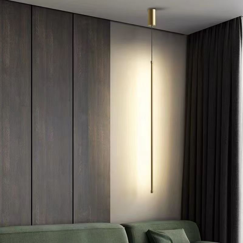 Lámpara de cabecera minimalista moderna y minimalista hotel dormitorio cabecera lámpara de barra larga nórdica sala de estar pared de fondo lámpara de cabina