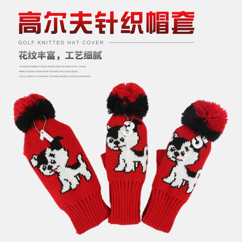 2024 nueva temporada de golf de lana de punto putter cubierta de poste de madera cubierta N ° 1 N ° 3 N ° 5 cubierta del club cubierta de la cabeza del polo