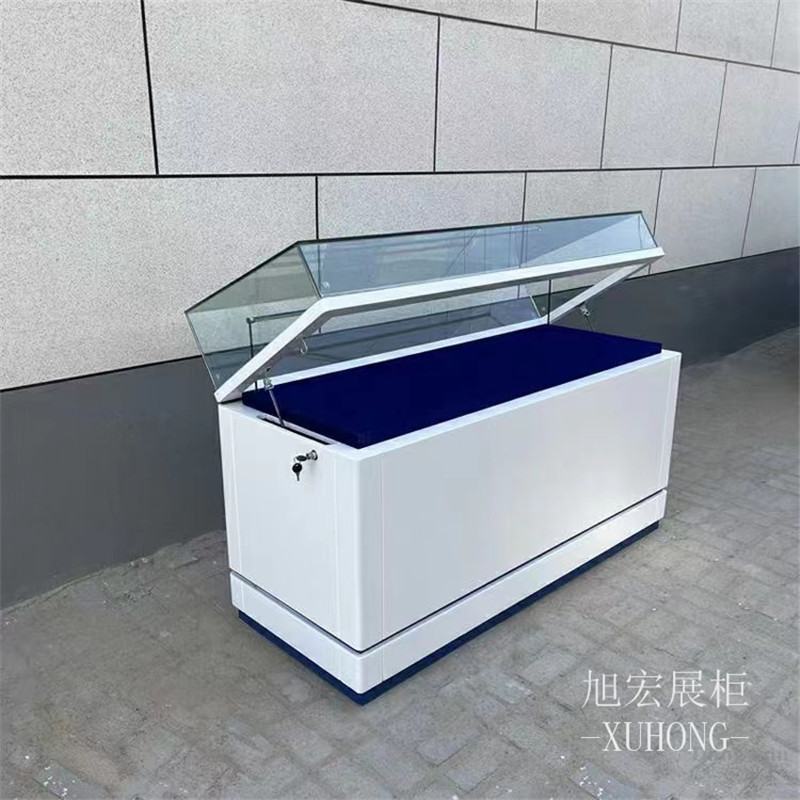 定制产品陈列柜护肤化妆品直播间中岛展示台木质烤漆展示柜展厅