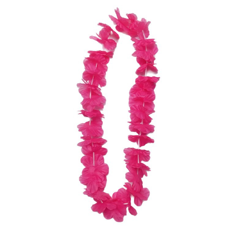 Hawai 24 coronas de flores colgantes de color colgantes de pétalos de flores de poliéster coronas de flores de cuello Fiesta de fiesta