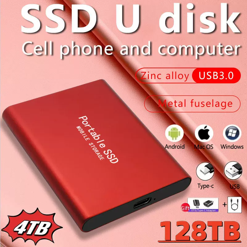 批发跨境专供固态移动硬盘 2T高速外置手机电脑移动盘硬盘1t U盘