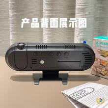 ǒ跨境创意新品幻彩投影时钟 客厅钟表LED数字闹钟计时镜面电子时