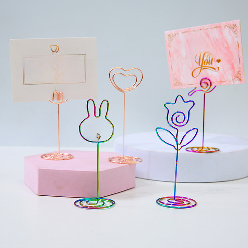 Creative cute metal memo clip, colorful photo holder, wedding guest seat card holder, name card holder, message clip