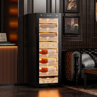 Tomosaurus Cigar Cabinet 158C Cedar Wood Wifi Remote Control Compressor Constant Temperature and Humidity Cigar Humidor
