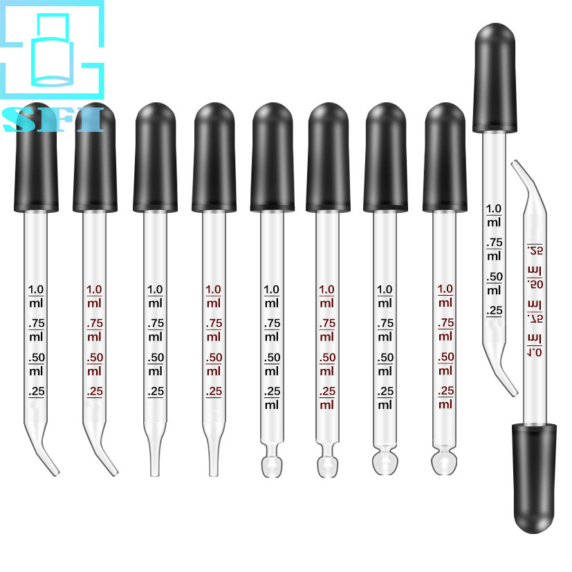 Impresión a mano 7MM cabeza redonda cabeza recta gotero de aceite esencial gotero de vidrio gotero de impresión gotero gotero de punta de goma gotero