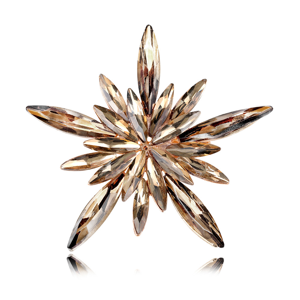Große Stern-brosche Mit Strass Und Blumen Im Europäischen Stil_voghion.com