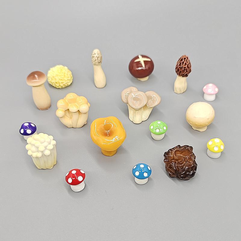模擬樹脂キノコ、椎茸、えのきモデル装飾品、マイクロランドスケープ水景装飾、49元以上送料無料|undefined