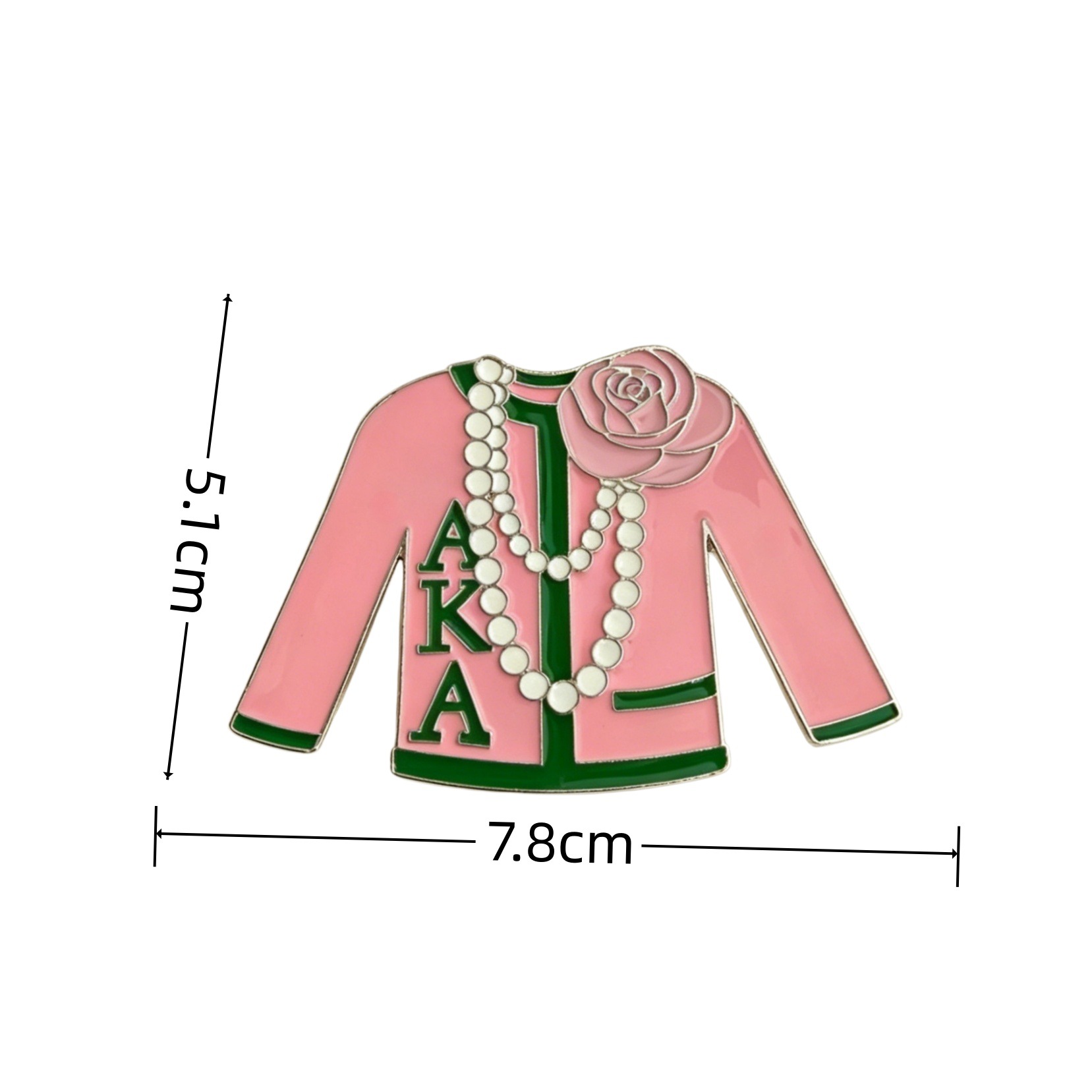 European and American Sisterhood 1908 Brooch in Pink and Green Design, Suitable for Daily Wear, Vintage Style Clothing Pin