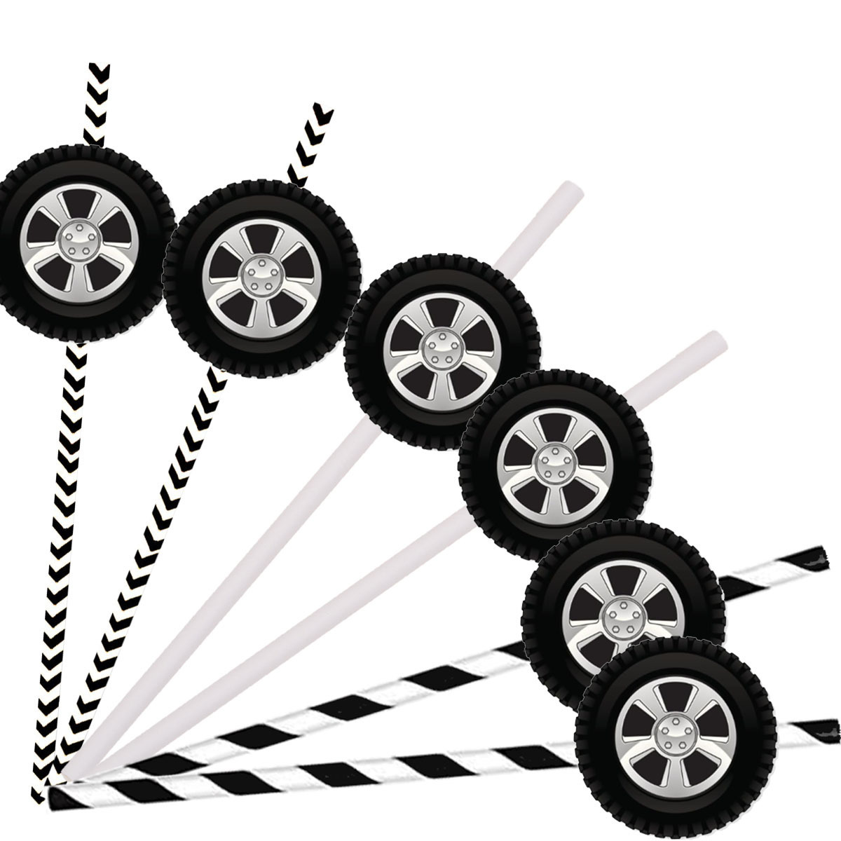 Fiesta transfronteriza decoración creativa paja de neumáticos de papel paja desechable decoración de bebidas degradables