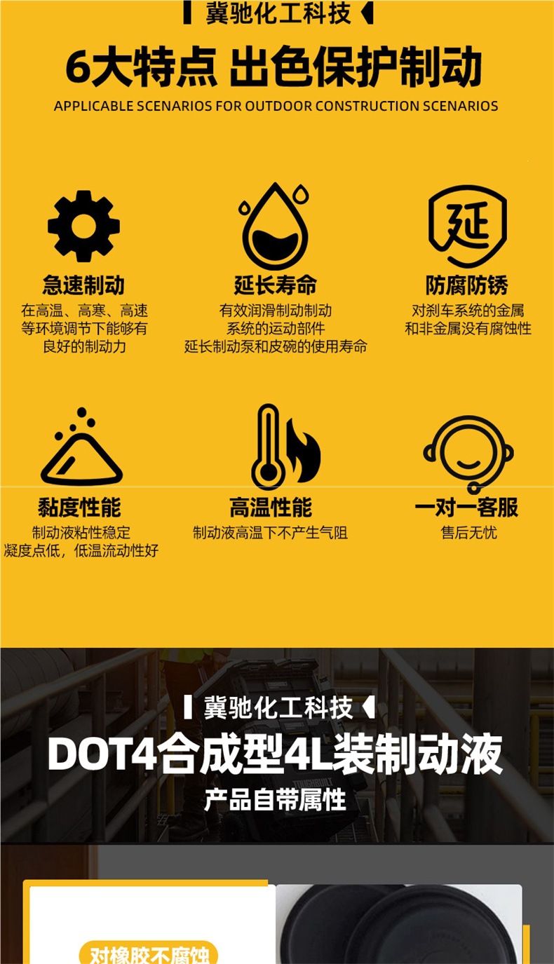 719 Original Genuine DOT4 Synthetic 4L Brake Fluid for Loaders and Forklifts, Specialized Brake Oil and Clutch Oil