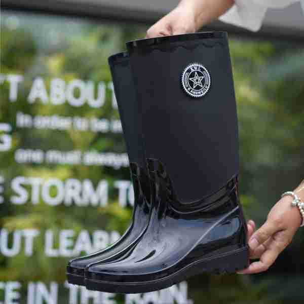 レディース雨靴水靴レディース大人用高筒新作シンプルファッションゴム靴雨靴水靴アウトドア作業靴四季|undefined